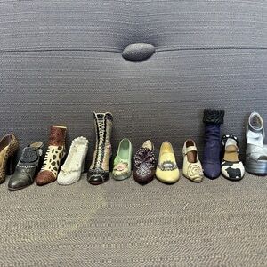 Just The Right Shoe Collection - vintage Ceramic Mini Shoes Lot 12 Shoes